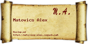 Matovics Alex névjegykártya